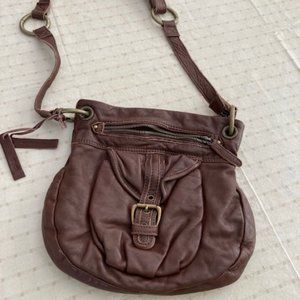 TANO Brown Leather Shoulder Bag